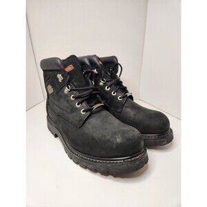 Harley-Davidson Badlands Motorcycle Boots Men's 12 Black Leather Biker 91005‎